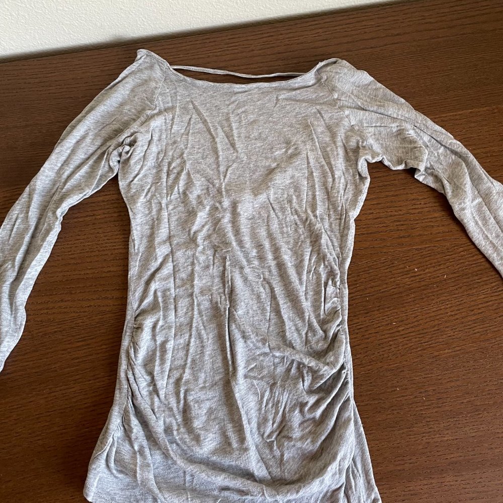 Free People Open Back T-Shirt in Grey (S)